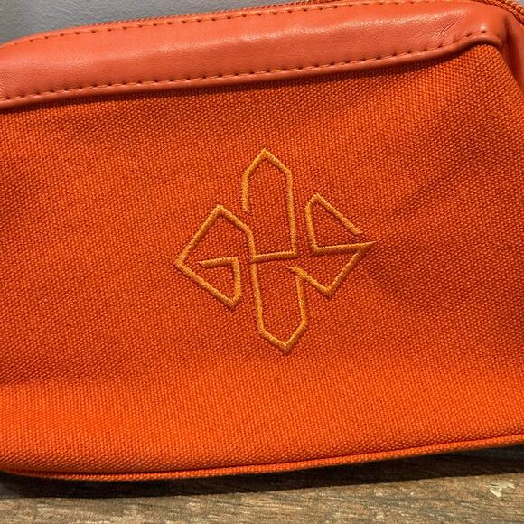 Ettinger London Amenity Pouch Makeup Bag In-flight Toiletry Orange - Picture 2 of 7